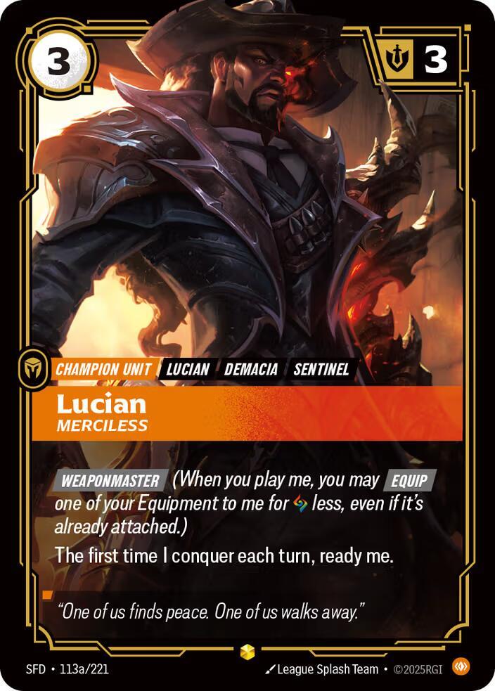 Lucian - Merciless (Alternate Art) - Spiritforged (SFD) NM *FOIL*