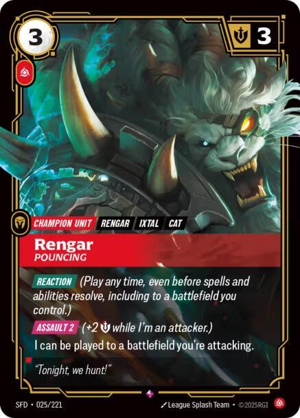 Rengar - Pouncing - Spiritforged (SFD) NM *FOIL*