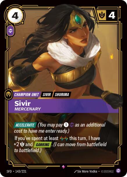 Sivir - Mercenary - Spiritforged (SFD) NM *FOIL*