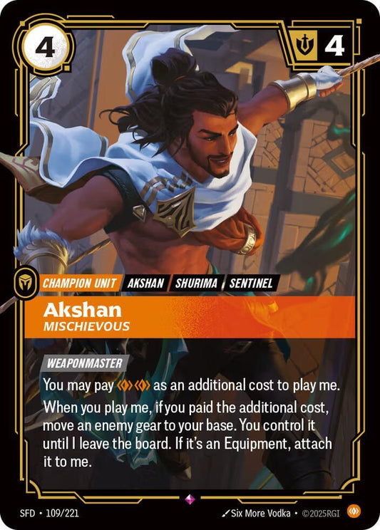 Akshan - Mischievous - Spiritforged (SFD) NM *FOIL*