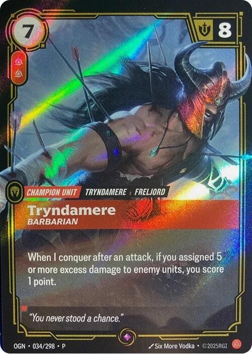 Tryndamere - Barbarian - Riftbound Organized Play Promotional Cards (OPP) NM *FOIL*