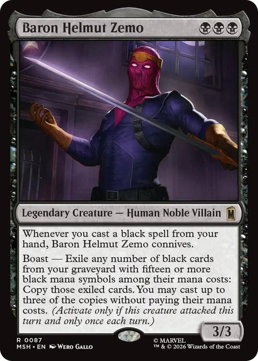 Baron Helmut Zemo - Marvel Super Heroes (MSH) NM *FOIL* SEALED