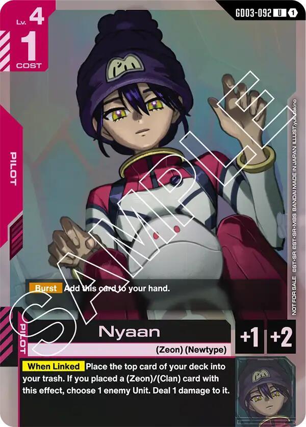 Nyaan (Store Tournament Participant Pack 03) - Gundam Promotional Cards (GCG-PR) NM *FOIL*