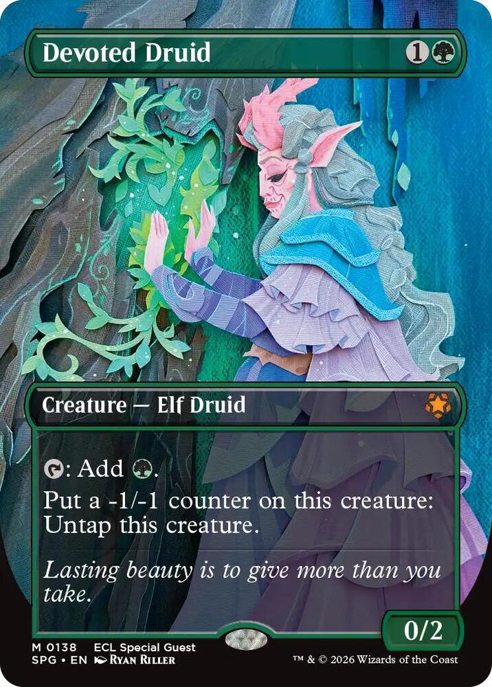 Devoted Druid (Borderless) - Special Guests (SPG) NM *FOIL*