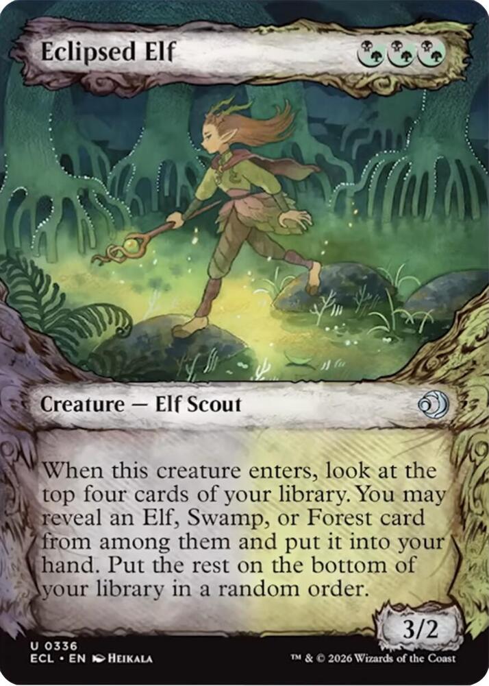 Eclipsed Elf (Showcase) - Lorwyn Eclipsed (ECL) NM *FOIL*