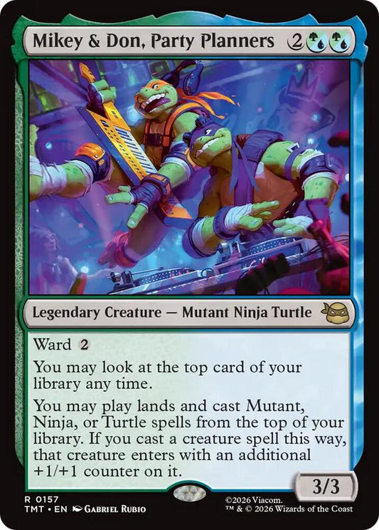 Mikey & Don, Party Planners - Teenage Mutant Ninja Turtles (TMT) NM *FOIL* SEALED