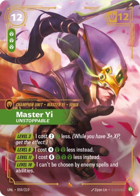 Master Yi - Unstoppable - Unleashed (UNL) NM *FOIL*