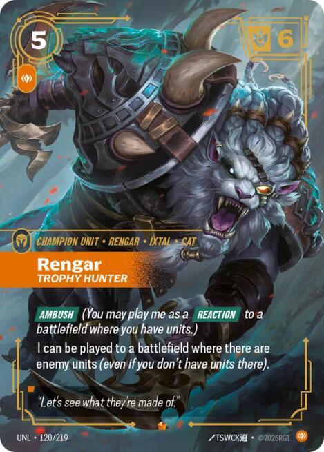 Rengar - Trophy Hunter - Unleashed (UNL) NM *FOIL*