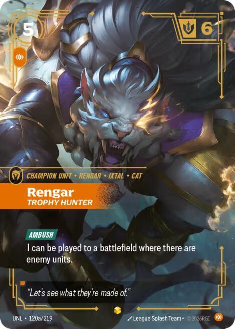 Rengar - Trophy Hunter (Alternate Art) - Unleashed (UNL) NM *FOIL*