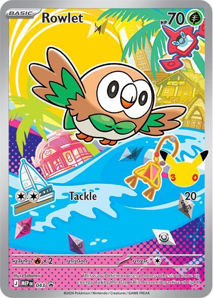 Rowlet - 043 - ME: Mega Evolution Promo (MEP) NM *FOIL*