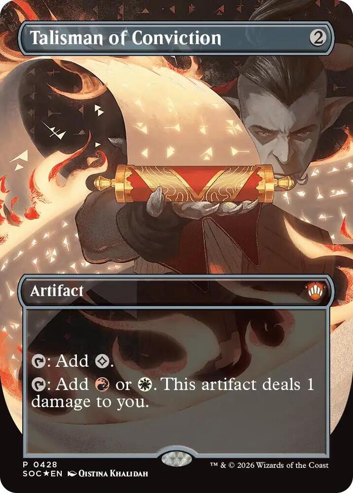 Talisman of Conviction (Borderless) - Commander: Secrets of Strixhaven (SOC) NM *FOIL*