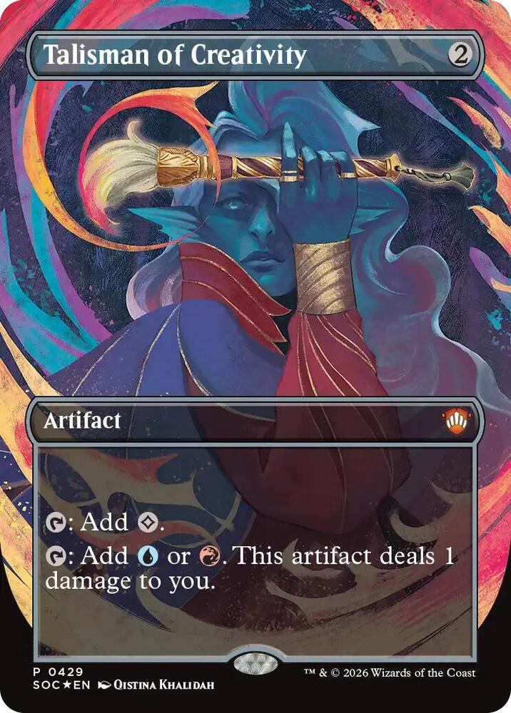 Talisman of Creativity (Borderless) - Commander: Secrets of Strixhaven (SOC) NM *FOIL*