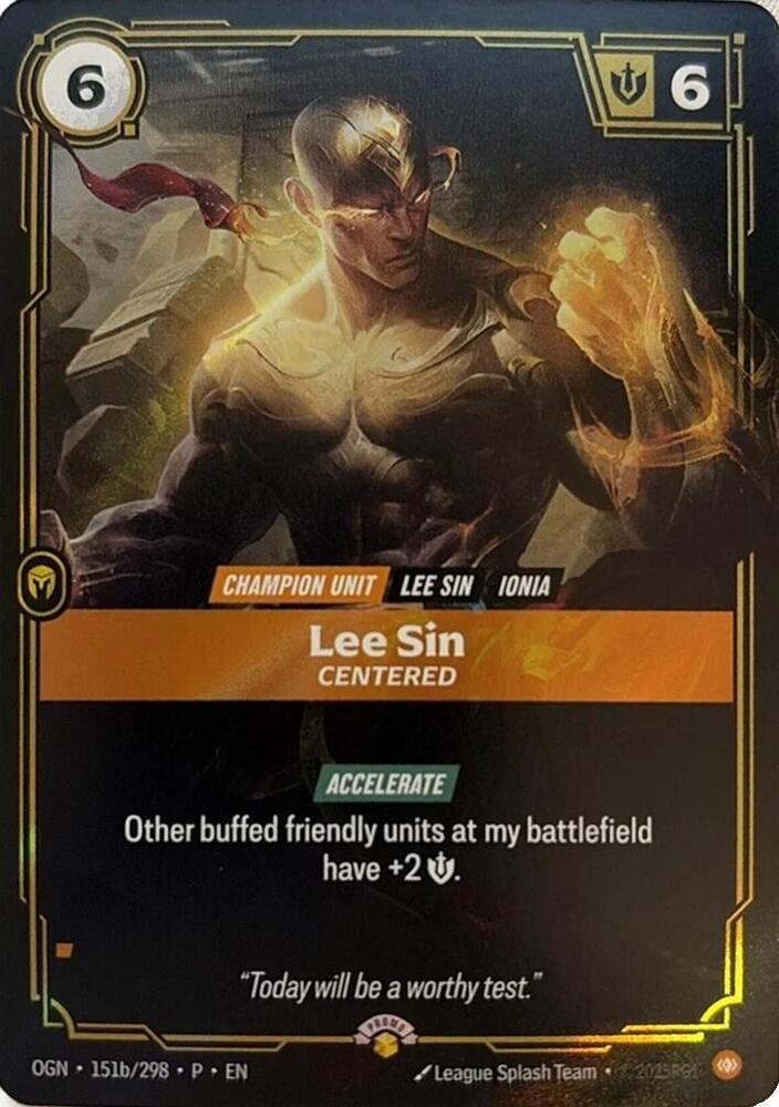 Lee Sin, Centered - Riftbound Organized Play Promotional Cards (OPP) NM *FOIL*