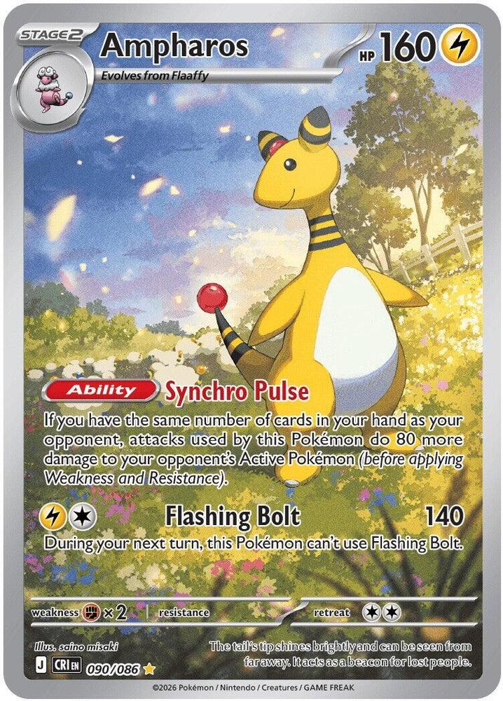 Ampharos - 090/086 - ME04: Chaos Rising (CRI) NM *FOIL*