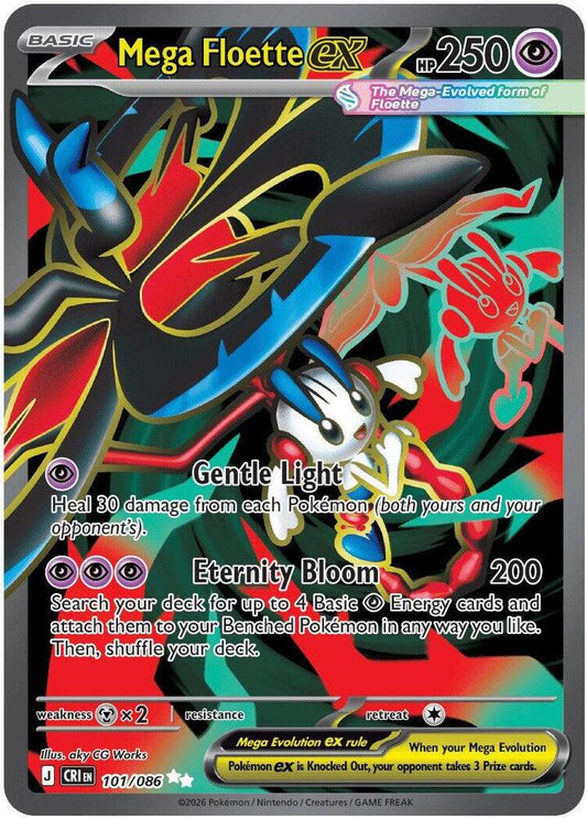 Mega Floette ex - 101/086 - ME04: Chaos Rising (CRI) NM *FOIL*