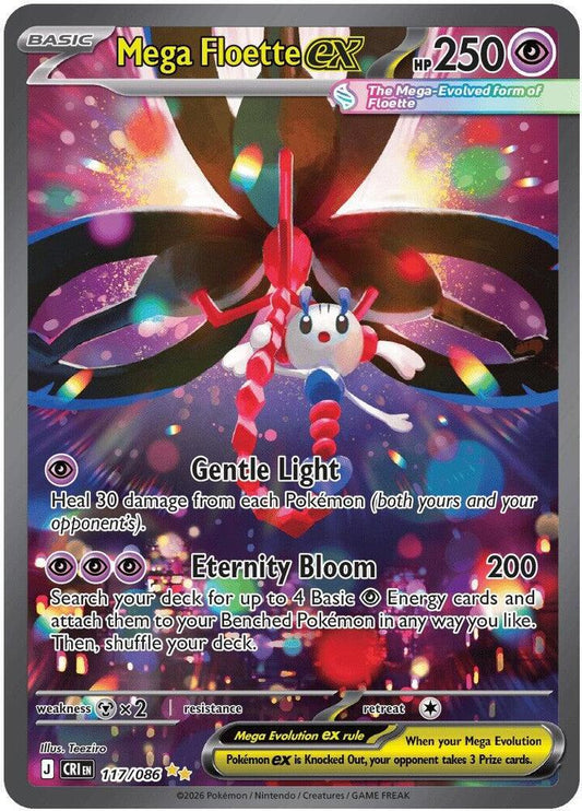 Mega Floette ex - 117/086 - ME04: Chaos Rising (CRI) NM *FOIL*