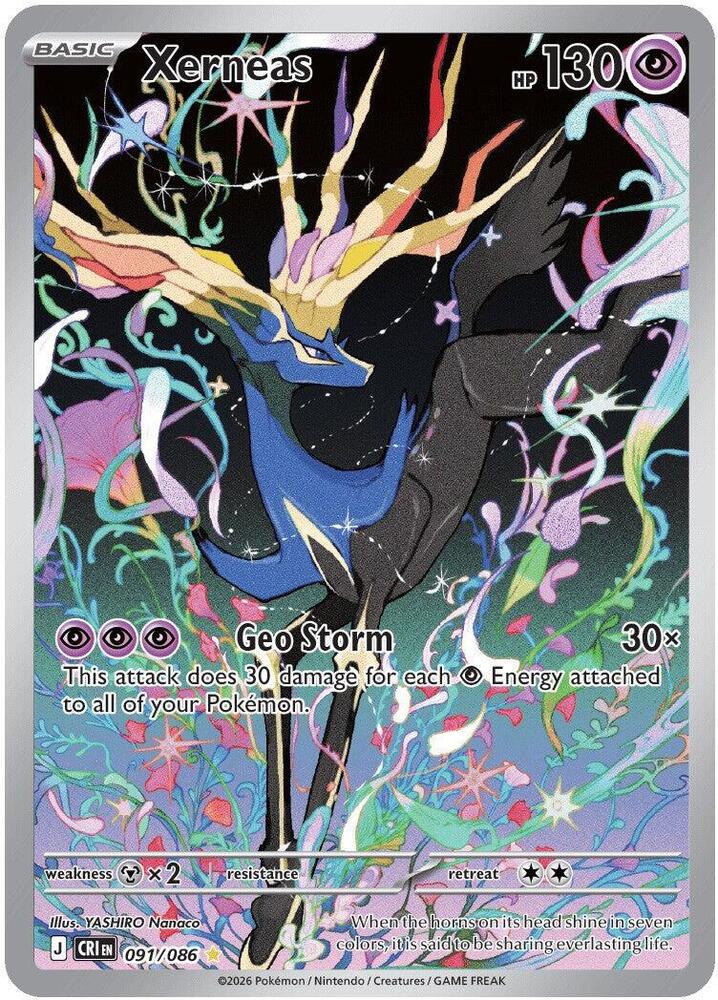 Xerneas - 091/086 - ME04: Chaos Rising (CRI) NM *FOIL*