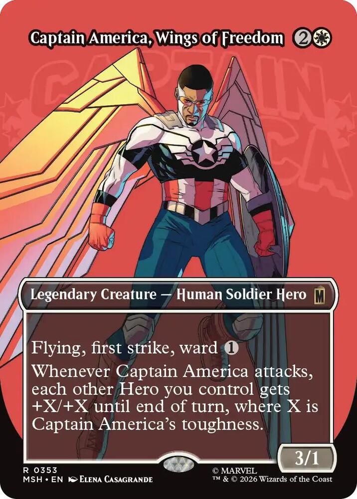 Captain America, Wings of Freedom (Borderless) - Marvel Super Heroes (MSH) NM