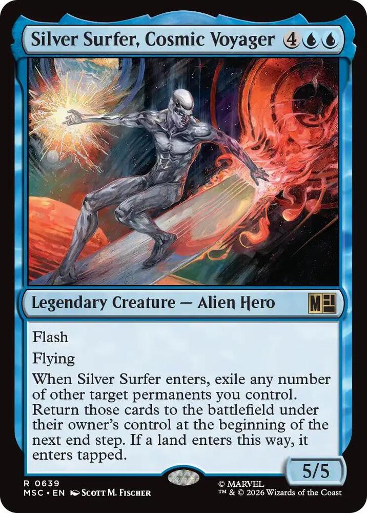 Silver Surfer, Cosmic Voyager - Commander: Marvel Super Heroes (MSC) NM *FOIL*