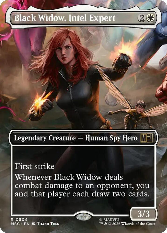 Black Widow, Intel Expert (Borderless) - Commander: Marvel Super Heroes (MSC) NM *FOIL*