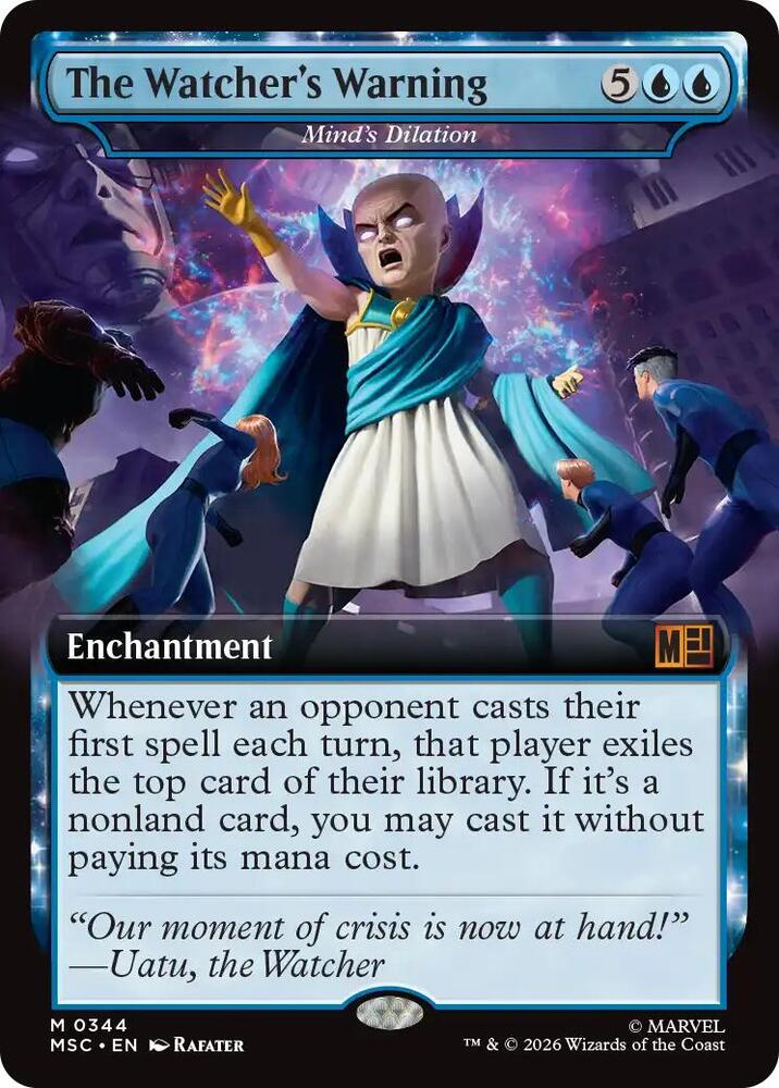 The Watcher's Warning - Mind's Dilation (Extended Art) - Commander: Marvel Super Heroes (MSC) NM