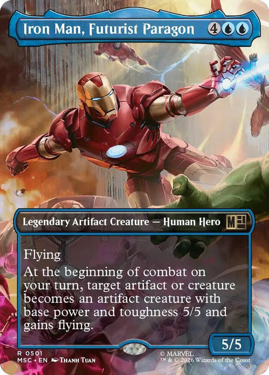 Iron Man, Futurist Paragon (Borderless) - Commander: Marvel Super Heroes (MSC) NM *FOIL*