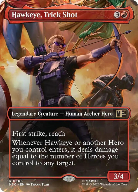 Hawkeye, Trick Shot (Borderless) - Commander: Marvel Super Heroes (MSC) NM *FOIL*