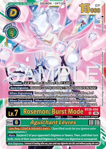 Rosemon: Burst Mode // Aguichant Levres - Timeless Bonds (BT-26) NM *FOIL*