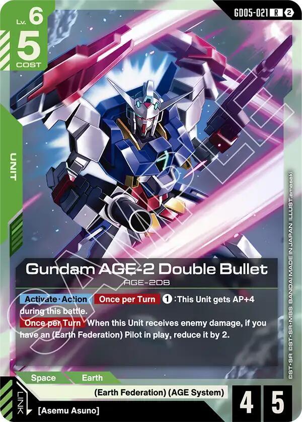 Gundam AGE-2 Double Bullet - Freedom Ascension (GD05) NM *FOIL*