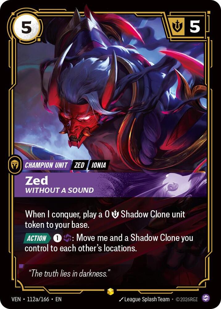Zed, Without a Sound (Alternate Art) - Vendetta (VEN) NM *FOIL*