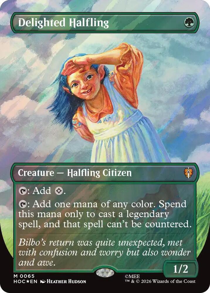 Delighted Halfling (Borderless) (Surge Foil) - The Hobbit: Eternal-Legal (HOC) NM *FOIL*