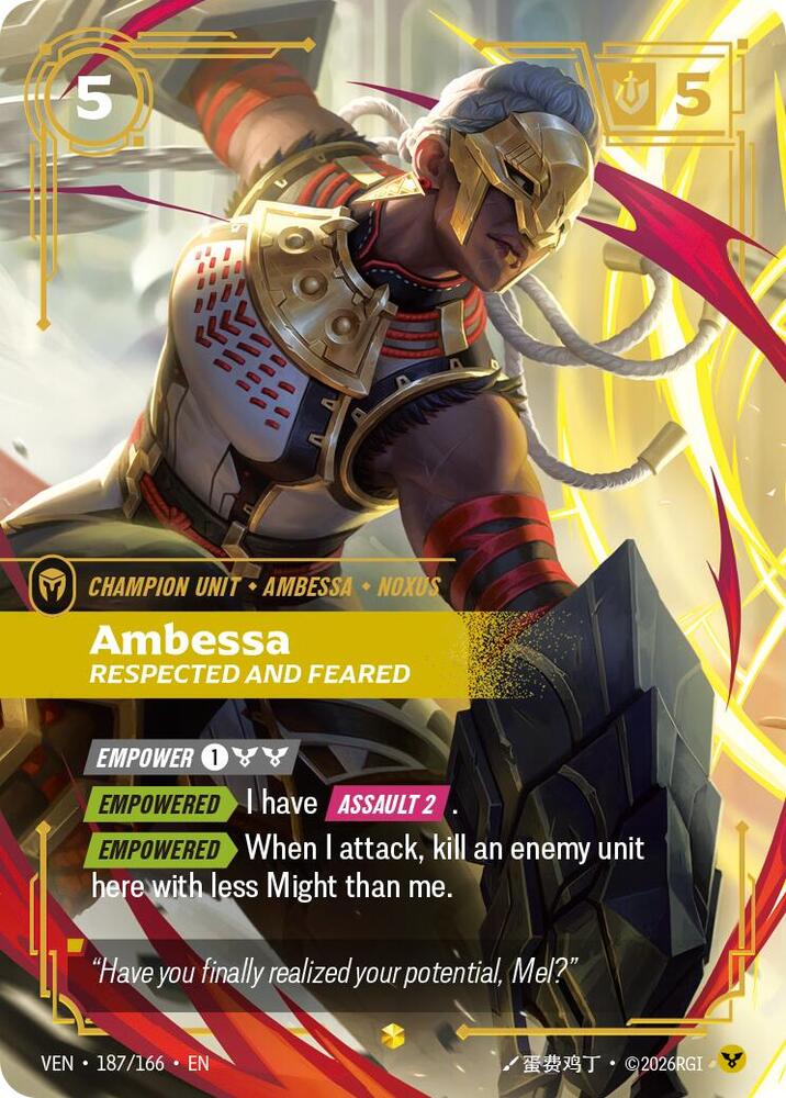 Ambessa, Respected and Feared (Overnumbered) - Vendetta (VEN) NM *FOIL*