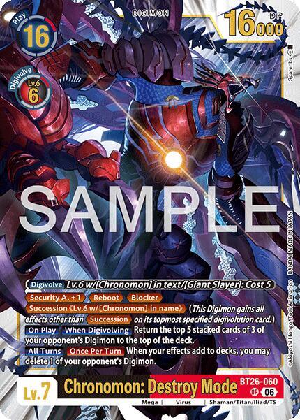 Chronomon: Destroy Mode - Timeless Bonds (BT-26) NM *FOIL*