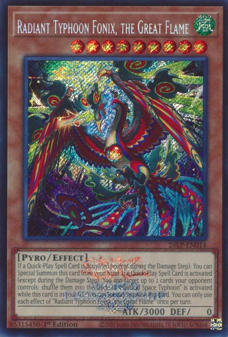 Radiant Typhoon Fonix, the Great Flame (Emblazoned Secret Rare) - Limited Pack World Championship 2026 (26LP) NM *FOIL*