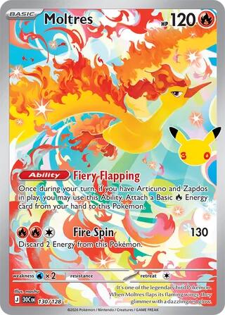 Moltres - 130/128 - ME: 30th Celebration (30C) LP *FOIL*