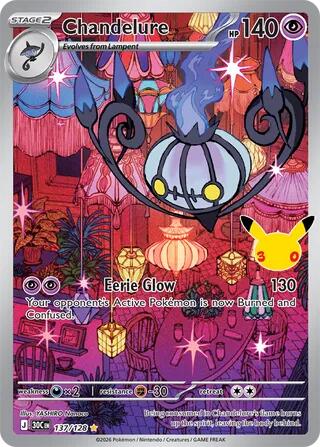 Chandelure - 137/128 - ME: 30th Celebration (30C) NM *FOIL*