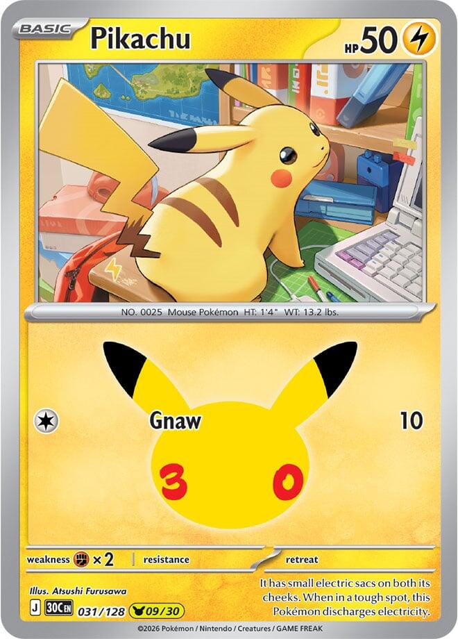Pikachu - 031/128 - ME: 30th Celebration (30C) NM *FOIL*