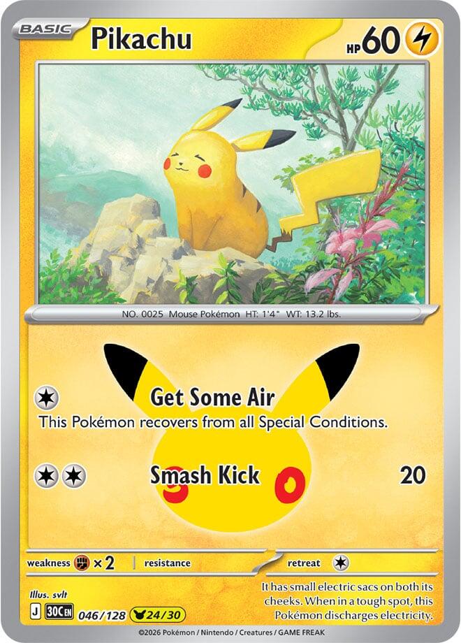 Pikachu - 046/128 - ME: 30th Celebration (30C) NM *FOIL*