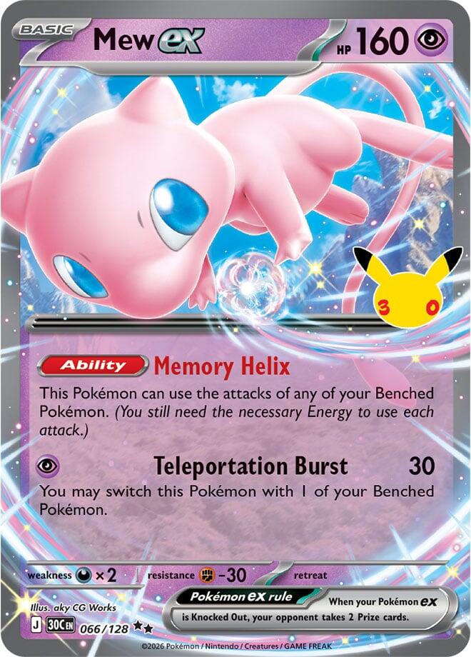 Mew ex - 066/128 - ME: 30th Celebration (30C) NM *FOIL*