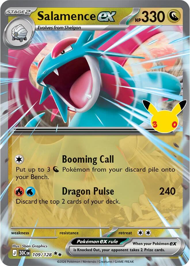Salamence ex - 109/128 - ME: 30th Celebration (30C) LP *FOIL*