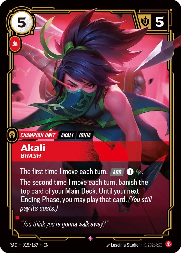 Akali, Brash - Radiance (RAD) NM