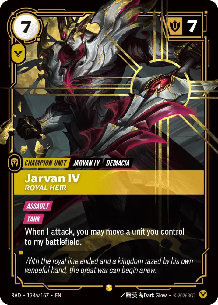 Jarvan IV, Royal Heir (Alternate Art) - Radiance (RAD) NM *FOIL*