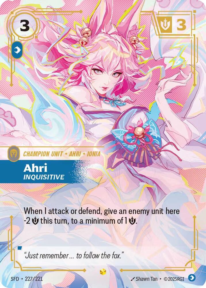 Ahri - Inquisitive (Overnumbered) - Spiritforged (SFD) Spiritforged NM