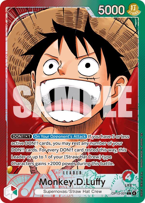 Monkey.D.Luffy (001) (Alternate Art) - Carrying On His Will (OP13) Carrying On His Will NM