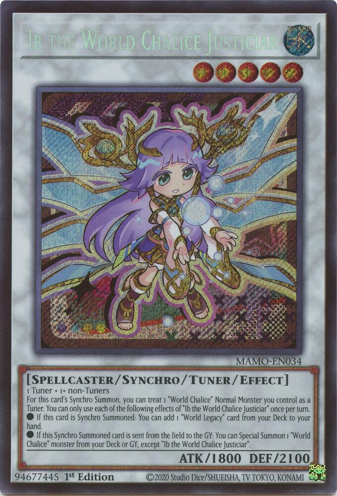 Ib the World Chalice Justiciar (Secret Rare) - Magnificent Monsters (MAMO) Magnificent Monsters NM
