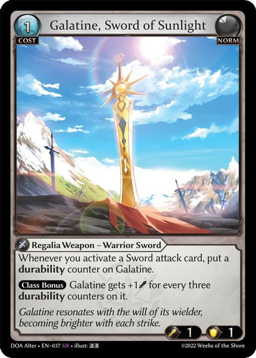 Galatine, Sword of Sunlight - Dawn of Ashes Alter Edition (DOA Alter) Dawn of Ashes Alter Edition