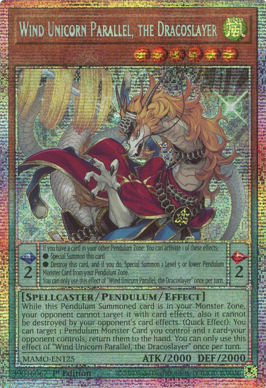 Wind Unicorn Parallel, the Dracoslayer (Starlight Rare) - Magnificent Monsters (MAMO) NM